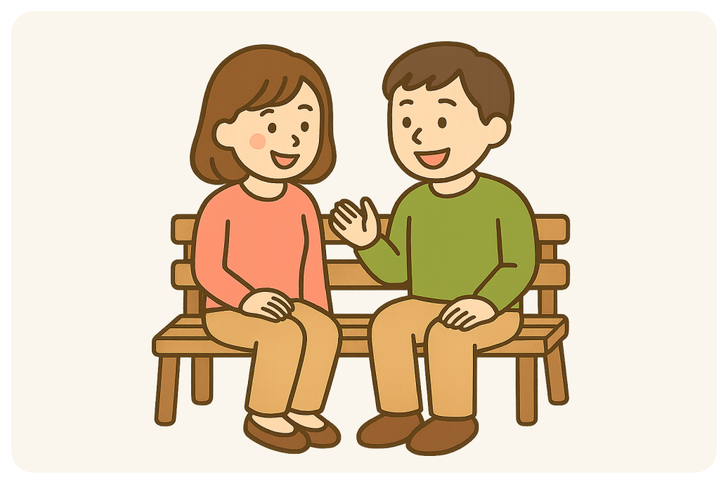 兩個人在聊天的圖示